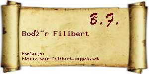 Boér Filibert névjegykártya